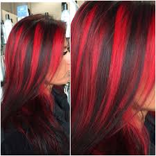Chunky Red Highlights By Hairbyangelaalberici Long Island Ny Brunette Hair Color Red Hair Streaks Hair Streaks