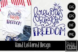 Check out our firecracker svg file selection for the very best in unique or custom, handmade pieces from our shops. Fireworks Burgers And Freedom Hand Lettered Svg 275294 Hand Lettered Design Bundles