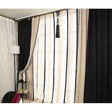 Design Black And Beige Curtains Pure Black Beige Color Blackout Solid Living Room Curtains Curtains Living Room Black Curtains Living Room Blue And White Curtains