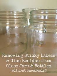To get rid of sticker residue on clothing made of synthetics, place the item in the freezer for 45 to 90 minutes. Removing Sticky Labels And Glue Residue From Jars The Links Site