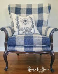 Buffalo Checks Always Look Great On Formal Chairs Blue White Decor High Back Chairs French Country Living Room