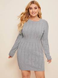 Plus Cable Knit Jumper Dress Shein Uk Shein offers 22 features such as. plus cable knit jumper dress