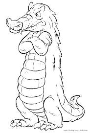 A fierce crocodile wearing rugged clothes while standing on its hind legs. Angry Crocodile Color Page Animal Coloring Pages Animal Coloring Books Coloring Books