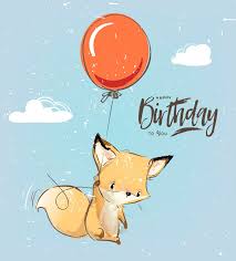 Lovely Fox Clipart Digital Collection Cute Animals Etsy Happy Birthday Art Happy Birthday Animals Happy Birthday Illustration