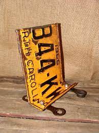 Vintage Antique Repurposed Yellow 1966 Nc North Carolina License Plate Picture Holder Frame License Plate Decor License Plate Crafts Antiques Repurposed