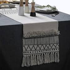 Amazon Com Kimode Moroccan Fringe Table Runner 14 X 87 In Bohemian Geometric Cotton Fabric Handmade Amazon Home Decor Modern Table Runners Boho Table Runner