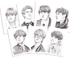 Drawing realistic art demands a lot of patience and practice to gain mastery. Amazon Com Bts Art Prints Of Realistic Drawings Printed On Thick Paper 5x7 Inch Handmade