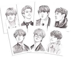 Get inspired by our community of talented artists. Amazon Com Bts Art Prints Of Realistic Drawings Printed On Thick Paper 5x7 Inch Handmade