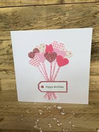 Handmade Greeting Card For Grandmother Birthday Handmade Birthday Card Pink Heart Balloons Mum Daughter Sister Grandma Auntie Niec Cool Birthday Cards Card Making Birthday Grandma Birthday Card
