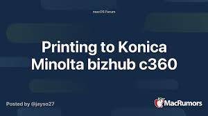Download konica minolta bizhub c360 at common sense business solutions. Bizhub C360 Driver For Mac Driver Type Pcl Ps Xps 3 1 2 Required Settings And Basic Operations For Mac Os