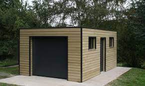 garage bois une place toit plat garage bois toit plat construire un garage toit plat