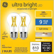 General Electric 2pk 100w A15 Ceiling Fan Sw Ultra Bright Led Clear Target