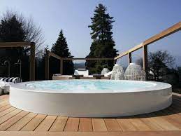 Aleko 2 person 130 jet inflatable hot tub. Outdoor Whirlpool Built In Minipool Jacuzzi Outdoor Hot Tub Outdoor Small Pool Design