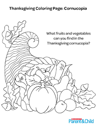 I put together a list of free printable coloring pages. Thanksgiving Printable Coloring Page Cornucopia Worksheets Printables Scholastic Parents