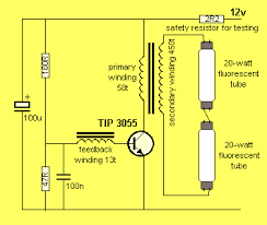 12v Fluorescent Light Inverter Electronic Circuit Design Electronic Schematics Electronics Circuit