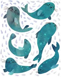 Check Out This Behance Project Seals Https Www Behance Net Gallery 55499495 Seals Sea Illustration Animal Illustration Cute Drawings