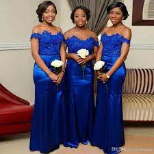 Robe demoiselle d'honneur longue bleu nuit à mancherons en dentelle. Acheter Robe De Demoiselle Dhonneur Bleue Robe De Demoiselle Dhonneur Plus Taille Taille Dentelle Appliques Robe Dinvite De Mariage Pour Les Filles Noires A Lepaule Mermaid Maid Of Honor Robe Personnalise De