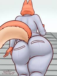 220141 - safe, artist:oystercatcher23, diane foxington (the bad guys),  canine, fox, mammal, anthro, dreamworks animation, the bad guys, 2023,  business suit, butt, female, huge butt, solo, solo female, tail, thick  thighs, thighs,