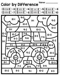 Color By Number Sum And Difference Back To School Addition Subtraction Addition And Subtraction Math Coloring Subtraction