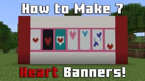 Cute mobs created by tynker's community can be customized, saved and deployed on your private minecraft server. Minecraft How To Make 7 Heart Banners For Minecraft 1 14 Tutorial Youtube