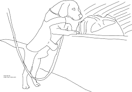 Service Dog Detection Beagle At Airport Dog Line Art Dog Coloring Page Dog Line