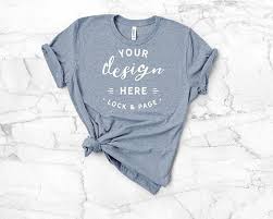 Download Heather Slate Bella Canvas 3001 Tshirt Mockup Feminine Flat Etsy Shirt Mockup Mom Graphic Tees Mockup Free Psd