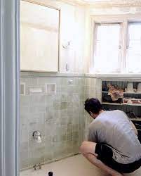 This Bathroom Floor Tile Idea Is So Easy You Can Do It Yourself With Images Tile Floor Green Tile Bathroom Bathroom Flooring