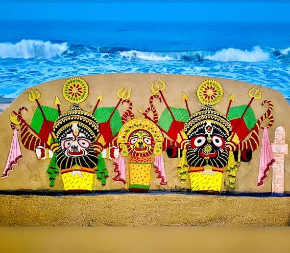 Jagannath God and sea beach