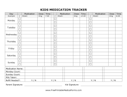 Printable Kids Medication Tracking Form
