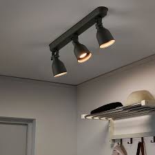 Hektar Ceiling Track 3 Spotlights Dark Gray Ikea Ceiling Lights Sloped Ceiling Lighting Large Lamp Shade