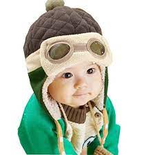 Amazon Com Makaor Baby Girls Boys Hats Winter Warm Cap Hat Beanie Pilot Aviator Crochet Earflap Coffee C Hat Winter Baby Clothes Boys Fleece Baby Boy Hats