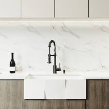 Our handcrafted single bowl sink showcases the classic beauty of the farmhouse style with modern enhancements for ultimate functionality. Vigo All In One 30 Square Front Matte Stone Farmhouse Kitchen Sink Set With Edison Faucet In Matte Black Strainer And Soap Dispenser