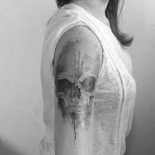 Black And White Watercolor Tattoo Different Black And White Tattoos Skull Tattoo Feminine Skull Tattoos Watercolor Tattoo Sleeve