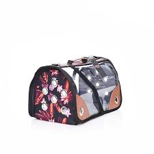 Lepus Seffaf Fly Bag Kedi Kopek Tasima Cantasi Cicek Siyah Medium