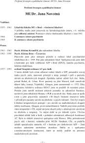 Jana novotná (46490973) je fyzická osoba podnikající dle živnostenského zákona nezapsaná v obchodním rejstříku. Profesni Zivotopis A Publikacni Cinnost Mudr Jana Novotna Profesni Zivotopis A Publikacni Cinnost Mudr Jana Novotna Pdf Free Download