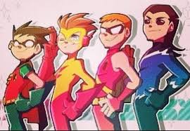 Robin Kid Flash Speedy And Aqualad Supereroi Fumetti