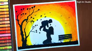 Mother S Day Drawing Very Easy With Oil Pastels For Beginners Step By Step Oil Pastel Paintings Mothers Day Drawings Oil Pastel Drawings