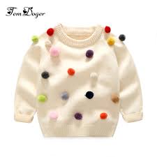 Tem Doger 2017 Winter Kids Sweater Balls Design Baby Knitted Cardigans Casual Toddler Boys Sweater Woolen Fleece Girls Sweater Kids Sweater Kids Sweater Designgirls Sweater Aliexpress