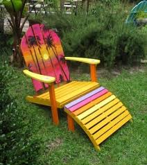 Painted Adirondack Chair Ottoman Pink Palm Sunset Chairs Adirondack Chair Pools Backyard Decor Key West Decor