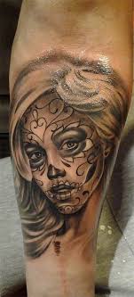 Sugar Skull Lady Tattoo On Leg Tattoos For Women Half Sleeve Sugar Skull Girl Tattoo Sleeve Tattoos For Women