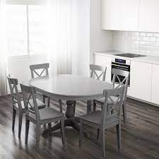 Gate legged dining tables have been around for a long time now, and they still provide a good answer for small homes that lack an area in which to set the traditional way to extend a formal dining table is to insert extra 'leaves', or segments, that are inserted once the two opposite ends of the dining. Ingatorp Grey Extendable Table Ikea