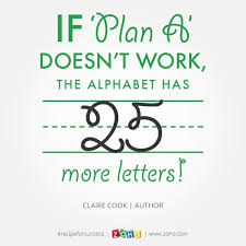 Don't forget the alphabets because you will need . If Plan A Doesn T Work The Alphabet Has 25 More Letters Claire Cook Recipefo Business Inspiration Quotes Dont Quit Quotes Business Quotes About Change