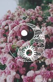 Summer Yin Yang Floral Sparkle Wallpaper Trendy Wallpaper Tumblr Wallpaper
