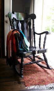 Black Painted Rocking Chair Goes From Dated To Stunning Rocking Chair Makeover Painted Rocking Chairs Diy Rocking Chair