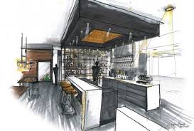 Esquisse Restaurant Design Interieur Sur Mesure Realisation Mpadesign Architect Interior Design Renderings Interior Design Drawings Interior Design Sketches