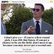 The drama, intrigue, trials & tribulations taking place in the small new england town of peyton place are set in motion in the pilot. Espn Peyton S Places Tom Brady Drops Wisdom Facebook