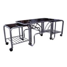 All the information shown in this document (descriptions, technical specifications, pictures, prices etc.) are indicative only, not binding and can be changed without notice. Black And Grey Stainless Steel Tea Table Set With Wheel Id 19829765797
