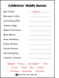 Can you place a face to these famous names? Movie Celebrity Quiz Sheets Www Free For Kids Com