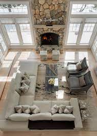 Large living room ideas with fireplace. Coast Living Room With Dramatic Stone Fireplace Coastal Style Living Room Living Room Furniture Layout Marthas Vineyard Interior Design