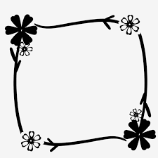 Black And White Flower Border Plant Border Floral Square Border Png Transparent Clipart Image And Psd File For Free Download In 2020 Flower Line Drawings Flower Border Flower Border Png